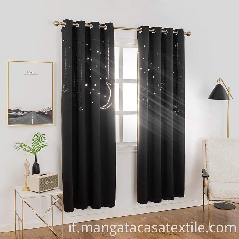 Cutout Curtain Star Black